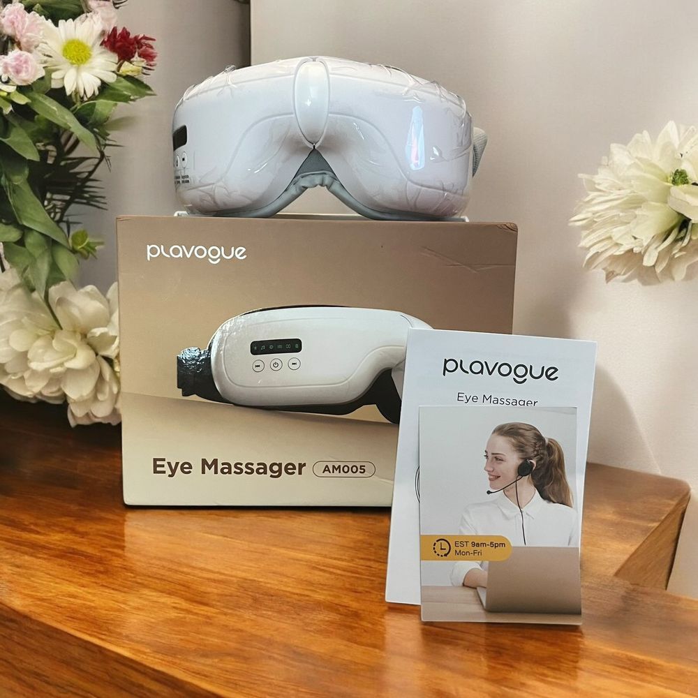 Plavogue AM005 Eye Massager Headache Migraine Relief‎ Heats Massages Plays Music